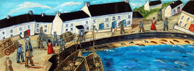 "Fishermen Working at Kilronan Pier, Aran Island"