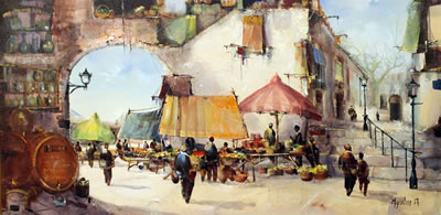 Sample artwork by Jorge Aguilar-Agon (1936 - 2020), known for romantic impressionist painting - View similar artists and auction records
