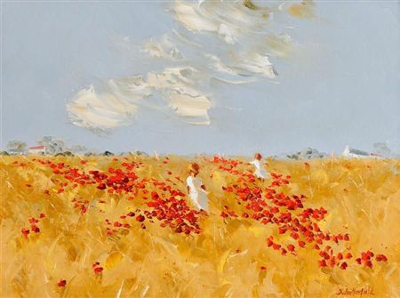 "Playing in the Poppy Field" by Thelma Mansfield - Auction record, sale price, and art valuation. Compare with similar artists and explore comparable artworks.