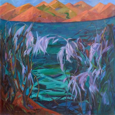 Purple Flowers in a Landscape