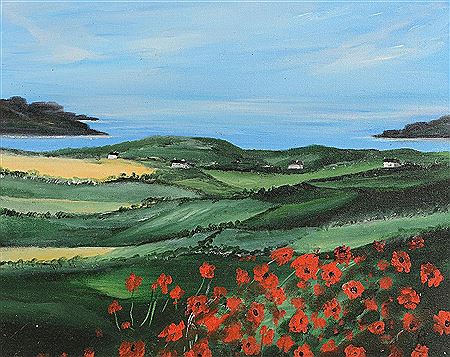 Poppies in a Landscape by Ann Mueller - Auction record, sale price, and art valuation. Compare with similar artists and explore comparable artworks.