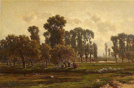 Apple Harvesting by Gerrit Alexander Godart Mollinger - Auction record, sale price, and art valuation. Compare with similar artists and explore comparable artworks.