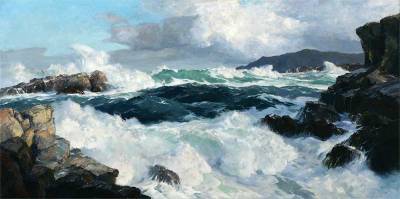 Sample artwork by Bennett Bradbury (1914 - 1991), known for coastal scene-seascape and landscape painting - View similar artists and auction records