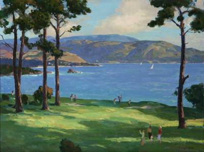 Across Carmel Bay by Frank Harmon Myers - Auction record, sale price, and art valuation. Compare with similar artists and explore comparable artworks.