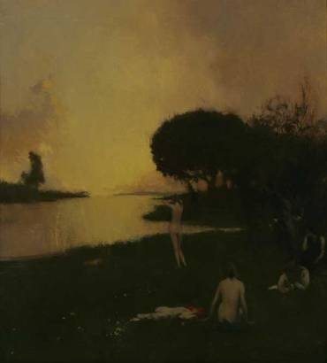 Figures in Tonal California Landscape