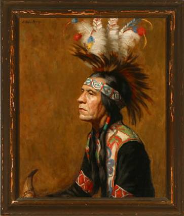 Portrait of American Indian Brave