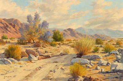 Sample artwork by Don Miles (1912 - 1990), known for desert landscape, harbor views - View similar artists and auction records