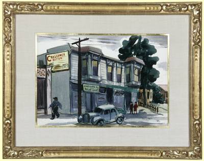 Car & figures in urban Los Angeles scene by Dorothy Sklar - Auction record, sale price, and art valuation. Compare with similar artists and explore comparable artworks.