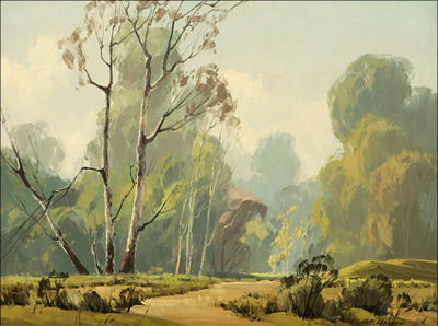 Landscape - sycamore & eucalyptus trees by Karl Albert - Auction record, sale price, and art valuation. Compare with similar artists and explore comparable artworks.