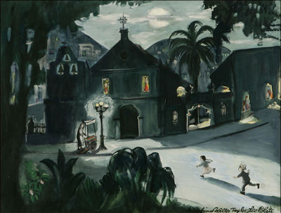 Church in Los Angeles, with children playing by Leo Politi - Auction record, sale price, and art valuation. Compare with similar artists and explore comparable artworks.
