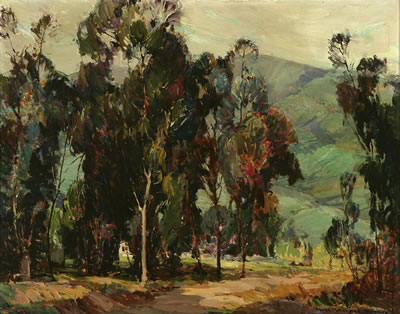 House in a eucalyptus foothill landscape