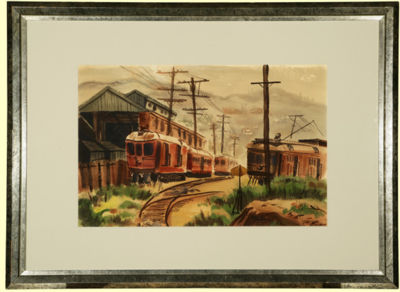 Train cars (probably Oakland train yard)
