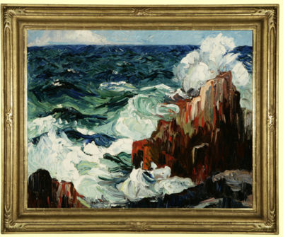 Crashing waves on rocks- seascape