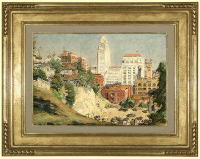 Los Angeles City Hall and Times Building from Bunker Hill