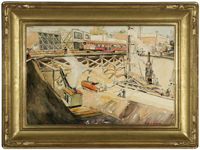 Sample artwork by Ruth Manerva Bennett (1899 - 1960), known for landscape and figure painting, woodcarving, teaching - View similar artists and auction records