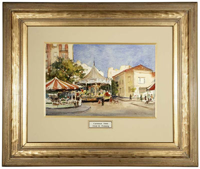 Depicting carousels at a street carnival