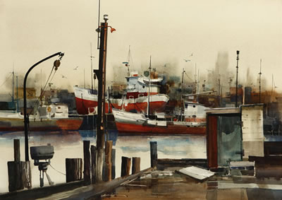 Boat dock by Ritchie Benson - Auction record, sale price, and art valuation. Compare with similar artists and explore comparable artworks.