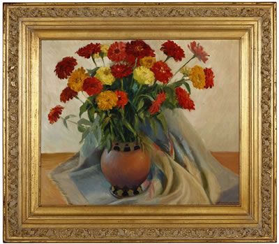 Floral still life, zinnias by Joseph Weisman - Auction record, sale price, and art valuation. Compare with similar artists and explore comparable artworks.