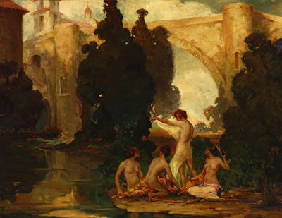 Nude Arcadian women dancing and playing music by Theodore Jackman - Auction record, sale price, and art valuation. Compare with similar artists and explore comparable artworks.