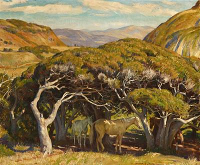 Horses Under Trees, Carmel Valley by Howard Everett Smith - Auction record, sale price, and art valuation. Compare with similar artists and explore comparable artworks.