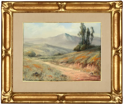 Poppies in a California landscape