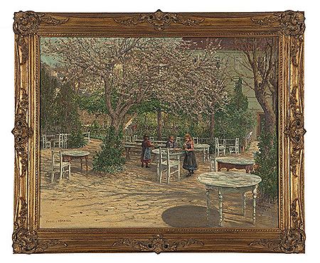 Children playing on an outdoor patio by Theodor Von Hormann - Auction record, sale price, and art valuation. Compare with similar artists and explore comparable artworks.