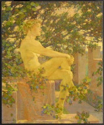 Seated Nude in Landscape