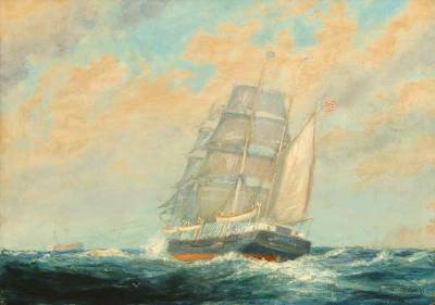 The Whaling Bark "Wanderer" by Frederick Leo Hunter - Auction record, sale price, and art valuation. Compare with similar artists and explore comparable artworks.