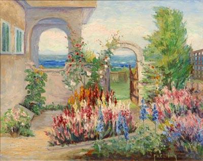 Flower garden by the sea