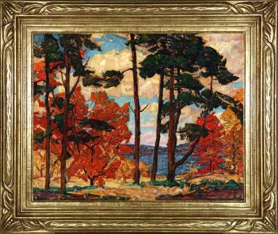 Lake in autumn landscape