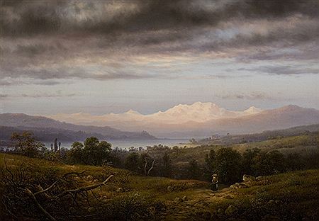 LANDSCAPE WITH ALPINE LAKE