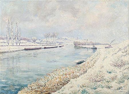 Paysage fluvial en hiver