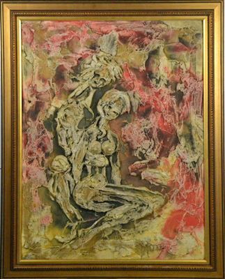 Sample artwork by Ignasi Mundo (1918 - 2012), known for expressionist and post-impressionist figurative painting, urban landscape - View similar artists and auction records
