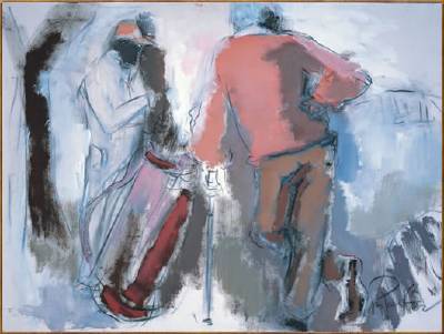 Sample artwork by Marge Parker (1919 - 2004), known for commissioned portrait and abstract figurative painting - View similar artists and auction records