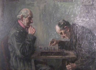 Portrait zweier Schachspieler by Bruno Flashar - Auction record, sale price, and art valuation. Compare with similar artists and explore comparable artworks.