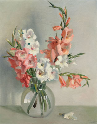Gladiolenstrauß in Vase by Hans Strobl - Auction record, sale price, and art valuation. Compare with similar artists and explore comparable artworks.