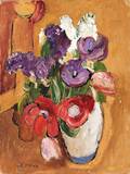 Stilleben mit Tulpen und Flieder