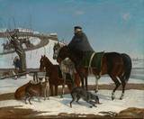 Zum einen: hohe berittene russische Militärs in stürmischer Schneelandschaft zur Zeit der napoleonischen Kriege. Zum anderen: Kurier mit drei Pferden und Barsois vor befestigter Anhöhe. by Franz Kruger - Auction record, sale price, and art valuation. Compare with similar artists and explore comparable artworks.