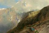 'The Vomperjoch in 1878'. Magnificent mountain scenery. In the foreground shepherd with goats at a source by Alfred Metzener - Auction record, sale price, and art valuation. Compare with similar artists and explore comparable artworks.