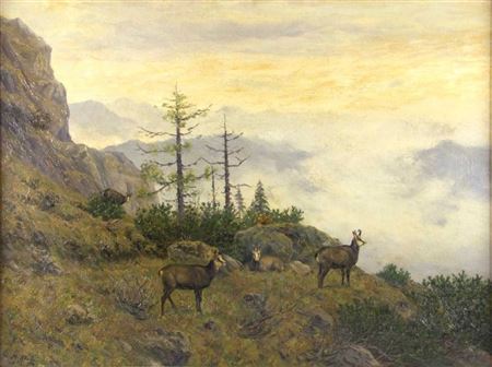 Gebirgslandschaft mit Gemsen by Christian Haug - Auction record, sale price, and art valuation. Compare with similar artists and explore comparable artworks.