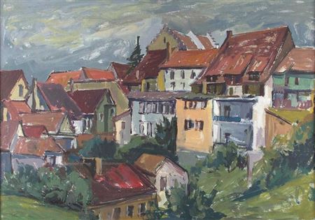 Häusergruppe in Ravensburg(?). by Horst Kalbhenn - Auction record, sale price, and art valuation. Compare with similar artists and explore comparable artworks.