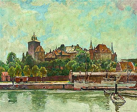 View of Lubeck? by Wilhelm Schodde - Auction record, sale price, and art valuation. Compare with similar artists and explore comparable artworks.