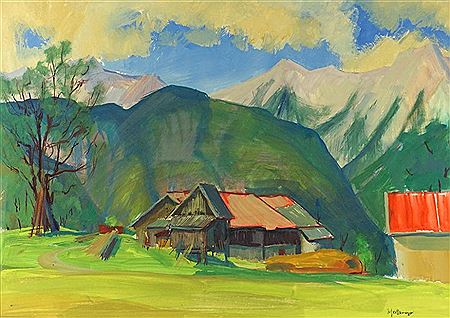 Pre-Alpine landscape with farm