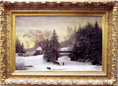 Sample artwork by Nelson Augustus Moore (1824 - 1902), known for bucolic landscape, figure, animal painting, photography - View similar artists and auction records