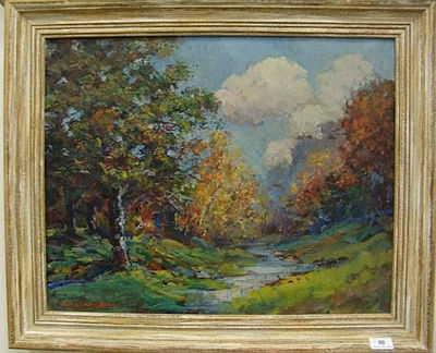 Fall Landscape with Stream by Gustave Adolph Hoffman - Auction record, sale price, and art valuation. Compare with similar artists and explore comparable artworks.