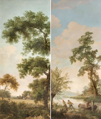 "PAISAJES CON PERSONAJES Y CONSTRUCCIONES" (a pair)