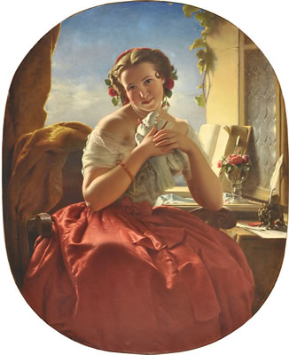 RETRATO DE NIÑA CON PALOMA