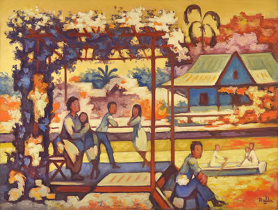 Sample artwork by Horacio Butler (1897 - 1983), known for abstract, surreal paintings, sculpture, tapestry design, set design, teaching - View similar artists and auction records
