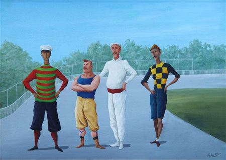 "CUATRO ANDARINES EN EL HIPODROMO DE PALERMO" by Sigfredo Pastor - Auction record, sale price, and art valuation. Compare with similar artists and explore comparable artworks.