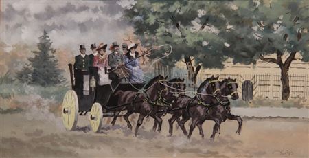 PASEOS EN CARRUAJES (a pair) by Juan Carlos Huergo - Auction record, sale price, and art valuation. Compare with similar artists and explore comparable artworks.